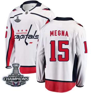 Breakaway Fanatics Branded Men's Jayson Megna Washington Capitals Away 2018 Stanley Cup Champions Patch Jersey - White