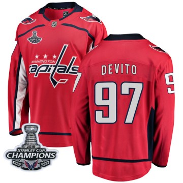 Breakaway Fanatics Branded Men's Jimmy Devito Washington Capitals Home 2018 Stanley Cup Champions Patch Jersey - Red