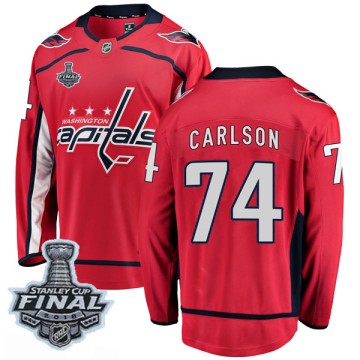 Breakaway Fanatics Branded Men's John Carlson Washington Capitals Home 2018 Stanley Cup Final Patch Jersey - Red