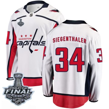 Breakaway Fanatics Branded Men's Jonas Siegenthaler Washington Capitals Away 2018 Stanley Cup Final Patch Jersey - White