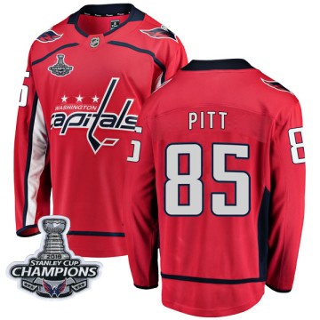 Breakaway Fanatics Branded Men's Josh Pitt Washington Capitals Home 2018 Stanley Cup Champions Patch Jersey - Red