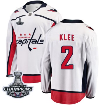 Breakaway Fanatics Branded Men's Ken Klee Washington Capitals Away 2018 Stanley Cup Champions Patch Jersey - White