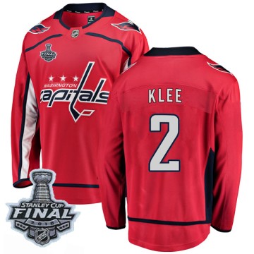Breakaway Fanatics Branded Men's Ken Klee Washington Capitals Home 2018 Stanley Cup Final Patch Jersey - Red
