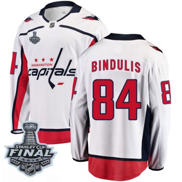 Breakaway Fanatics Branded Men's Kris Bindulis Washington Capitals Away 2018 Stanley Cup Final Patch Jersey - White
