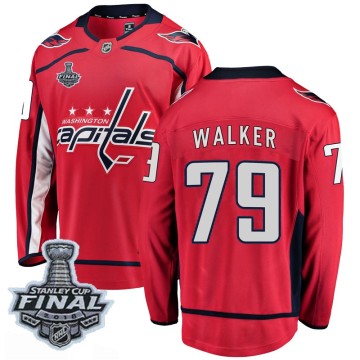 Breakaway Fanatics Branded Men's Nathan Walker Washington Capitals Home 2018 Stanley Cup Final Patch Jersey - Red