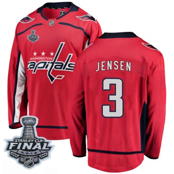 Breakaway Fanatics Branded Men's Nick Jensen Washington Capitals Home 2018 Stanley Cup Final Patch Jersey - Red