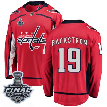 Breakaway Fanatics Branded Men's Nicklas Backstrom Washington Capitals Home 2018 Stanley Cup Final Patch Jersey - Red