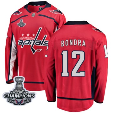 Breakaway Fanatics Branded Men's Peter Bondra Washington Capitals Home 2018 Stanley Cup Champions Patch Jersey - Red
