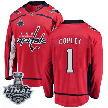 Breakaway Fanatics Branded Men's Pheonix Copley Washington Capitals Home 2018 Stanley Cup Final Patch Jersey - Red
