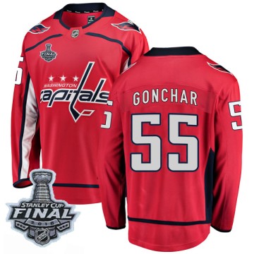 Breakaway Fanatics Branded Men's Sergei Gonchar Washington Capitals Home 2018 Stanley Cup Final Patch Jersey - Red