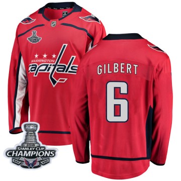 Breakaway Fanatics Branded Men's Tom Gilbert Washington Capitals Home 2018 Stanley Cup Champions Patch Jersey - Red