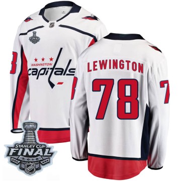 Breakaway Fanatics Branded Men's Tyler Lewington Washington Capitals Away 2018 Stanley Cup Final Patch Jersey - White