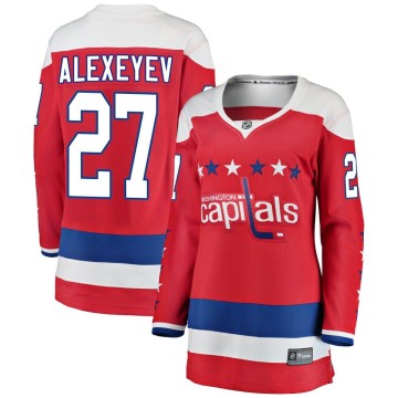 Breakaway Fanatics Branded Women's Alexander Alexeyev Washington Capitals Alternate Jersey - Red