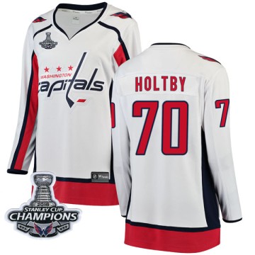 Breakaway Fanatics Branded Women's Braden Holtby Washington Capitals Away 2018 Stanley Cup Champions Patch Jersey - White