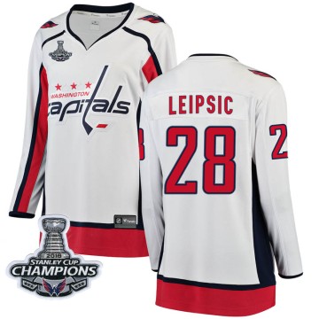 Breakaway Fanatics Branded Women's Brendan Leipsic Washington Capitals Away 2018 Stanley Cup Champions Patch Jersey - White