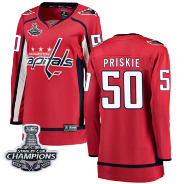 Breakaway Fanatics Branded Women's Chase Priskie Washington Capitals Home 2018 Stanley Cup Champions Patch Jersey - Red
