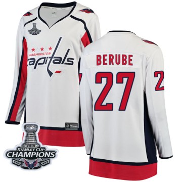 Breakaway Fanatics Branded Women's Craig Berube Washington Capitals Away 2018 Stanley Cup Champions Patch Jersey - White