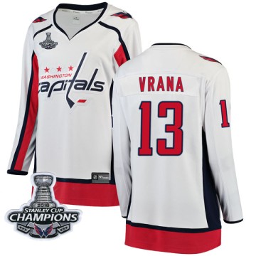 Breakaway Fanatics Branded Women's Jakub Vrana Washington Capitals Away 2018 Stanley Cup Champions Patch Jersey - White
