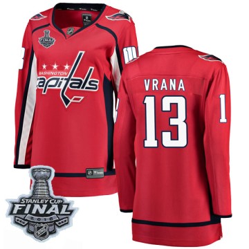 Breakaway Fanatics Branded Women's Jakub Vrana Washington Capitals Home 2018 Stanley Cup Final Patch Jersey - Red