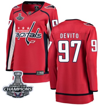 Breakaway Fanatics Branded Women's Jimmy Devito Washington Capitals Home 2018 Stanley Cup Champions Patch Jersey - Red
