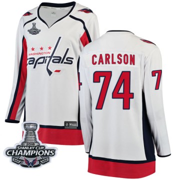 Breakaway Fanatics Branded Women's John Carlson Washington Capitals Away 2018 Stanley Cup Champions Patch Jersey - White