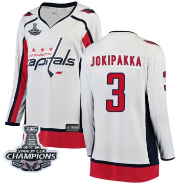 Breakaway Fanatics Branded Women's Jyrki Jokipakka Washington Capitals Away 2018 Stanley Cup Champions Patch Jersey - White