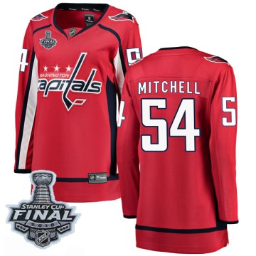 Breakaway Fanatics Branded Women's Mason Mitchell Washington Capitals Home 2018 Stanley Cup Final Patch Jersey - Red