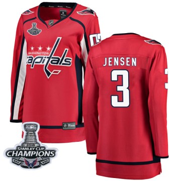 Breakaway Fanatics Branded Women's Nick Jensen Washington Capitals Home 2018 Stanley Cup Champions Patch Jersey - Red