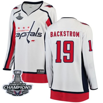 Breakaway Fanatics Branded Women's Nicklas Backstrom Washington Capitals Away 2018 Stanley Cup Champions Patch Jersey - White