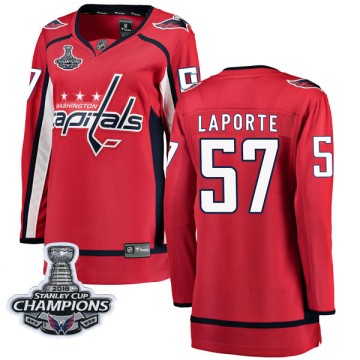 Breakaway Fanatics Branded Women's Nolan LaPorte Washington Capitals Home 2018 Stanley Cup Champions Patch Jersey - Red