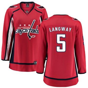 Breakaway Fanatics Branded Women's Rod Langway Washington Capitals Home Jersey - Red