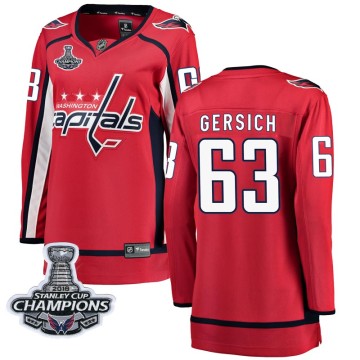 Breakaway Fanatics Branded Women's Shane Gersich Washington Capitals Home 2018 Stanley Cup Champions Patch Jersey - Red