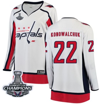 Breakaway Fanatics Branded Women's Steve Konowalchuk Washington Capitals Away 2018 Stanley Cup Champions Patch Jersey - White
