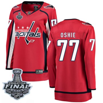 Breakaway Fanatics Branded Women's T.J. Oshie Washington Capitals Home 2018 Stanley Cup Final Patch Jersey - Red