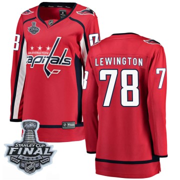 Breakaway Fanatics Branded Women's Tyler Lewington Washington Capitals Home 2018 Stanley Cup Final Patch Jersey - Red