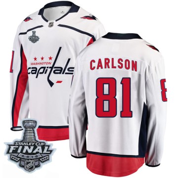 Breakaway Fanatics Branded Youth Adam Carlson Washington Capitals Away 2018 Stanley Cup Final Patch Jersey - White