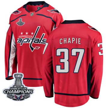 Breakaway Fanatics Branded Youth Adam Chapie Washington Capitals Home 2018 Stanley Cup Champions Patch Jersey - Red