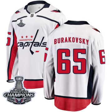 Breakaway Fanatics Branded Youth Andre Burakovsky Washington Capitals Away 2018 Stanley Cup Champions Patch Jersey - White