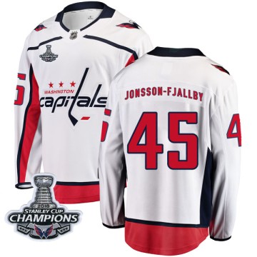 Breakaway Fanatics Branded Youth Axel Jonsson-Fjallby Washington Capitals Away 2018 Stanley Cup Champions Patch Jersey - White
