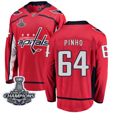 Breakaway Fanatics Branded Youth Brian Pinho Washington Capitals Home 2018 Stanley Cup Champions Patch Jersey - Red
