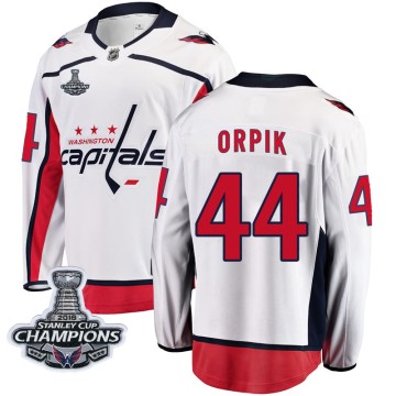 Breakaway Fanatics Branded Youth Brooks Orpik Washington Capitals Away 2018 Stanley Cup Champions Patch Jersey - White