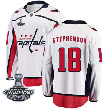 Breakaway Fanatics Branded Youth Chandler Stephenson Washington Capitals Away 2018 Stanley Cup Champions Patch Jersey - White