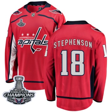Breakaway Fanatics Branded Youth Chandler Stephenson Washington Capitals Home 2018 Stanley Cup Champions Patch Jersey - Red