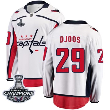 Breakaway Fanatics Branded Youth Christian Djoos Washington Capitals Away 2018 Stanley Cup Champions Patch Jersey - White