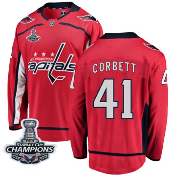 Breakaway Fanatics Branded Youth Cody Corbett Washington Capitals Home 2018 Stanley Cup Champions Patch Jersey - Red