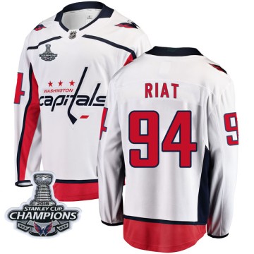 Breakaway Fanatics Branded Youth Damien Riat Washington Capitals Away 2018 Stanley Cup Champions Patch Jersey - White
