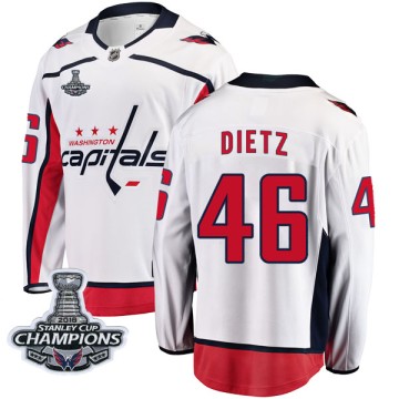 Breakaway Fanatics Branded Youth Darren Dietz Washington Capitals Away 2018 Stanley Cup Champions Patch Jersey - White