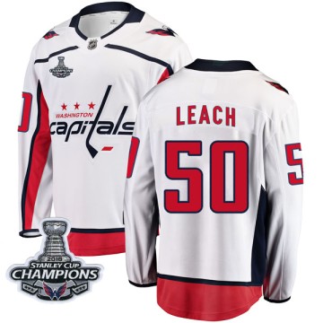 Breakaway Fanatics Branded Youth Joey Leach Washington Capitals Away 2018 Stanley Cup Champions Patch Jersey - White