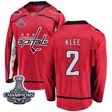 Breakaway Fanatics Branded Youth Ken Klee Washington Capitals Home 2018 Stanley Cup Champions Patch Jersey - Red