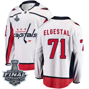 Breakaway Fanatics Branded Youth Kevin Elgestal Washington Capitals Away 2018 Stanley Cup Final Patch Jersey - White